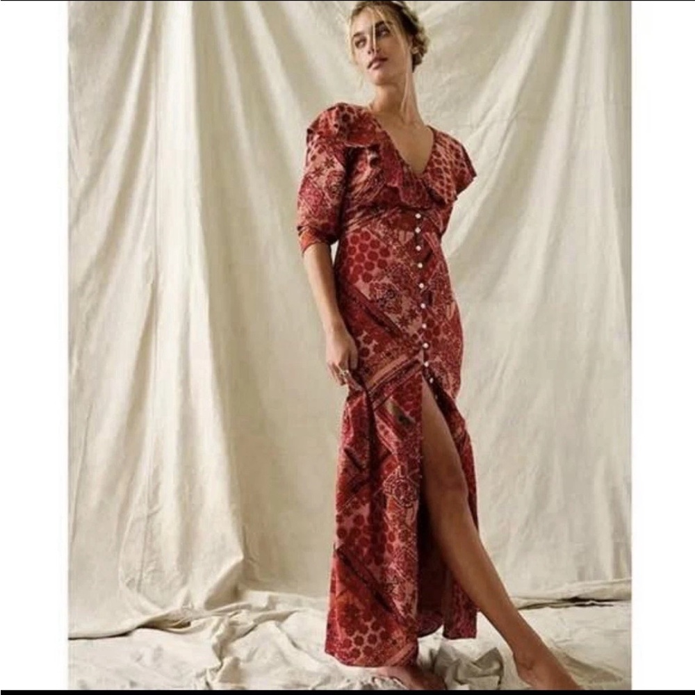Free People Lennon Button Down Maxi Dress